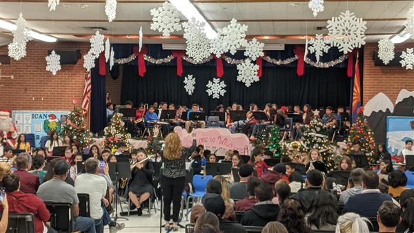 Band and Orchestra Students show off their skills. 